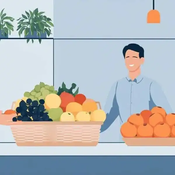 grande corbeille de fruits en entreprise